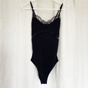 Black bodysuit with lace details